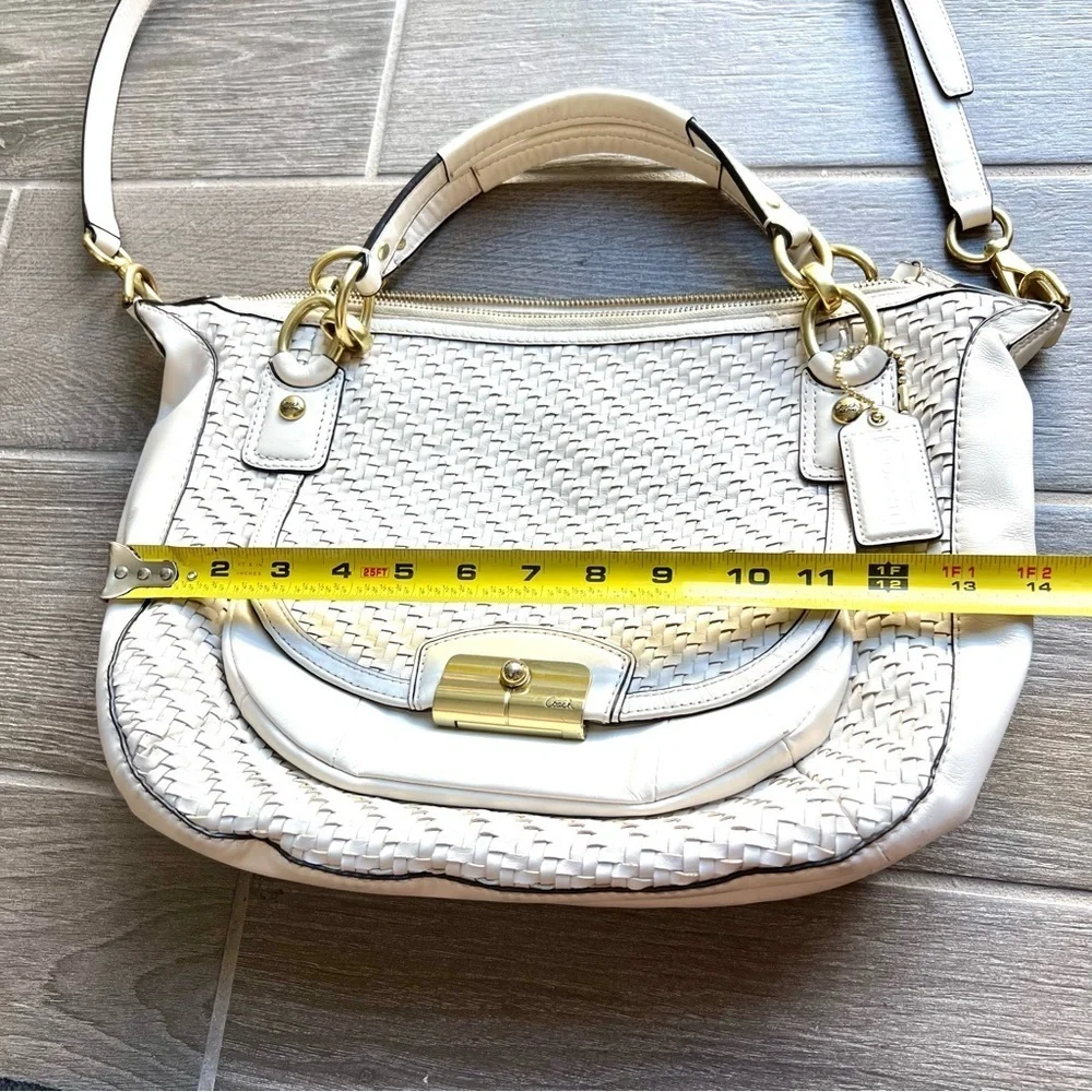 Coach Vintage Plaid Beige Leather Shoulders/Crossbody/Satchels Bag